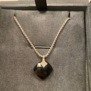David Yurman Black Onyx & Diamond Necklace